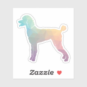 Poodle Geo Silhouette Pastel Aufkleber