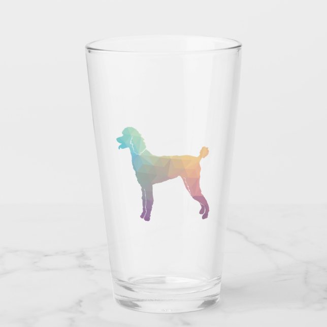 Poodle Geo Silhouette Pastel Glas (Vorderseite)