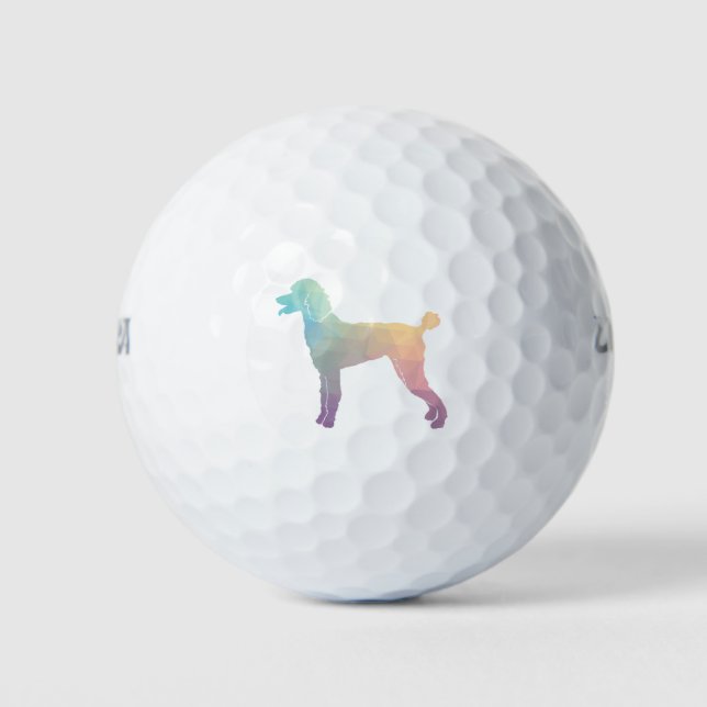 Poodle Geo Silhouette Pastel Golfball (Vorderseite)
