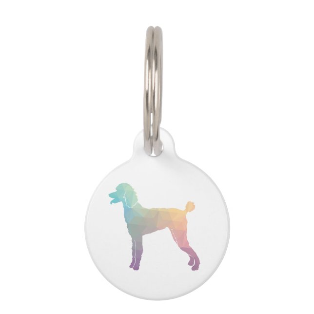 Poodle Geo Silhouette Pastel Haustiermarke (Vorderseite)