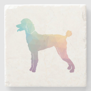 Poodle Geo Silhouette Pastel Steinuntersetzer