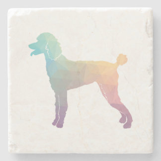 Poodle Geo Silhouette Pastel Steinuntersetzer