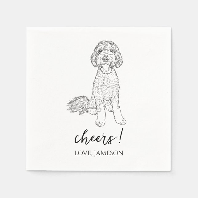 Poodle Goldendoodle Labradoodle.Napkin Hund Hochze Serviette (Vorderseite)