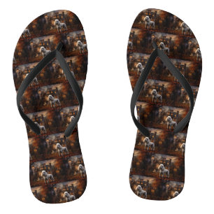 Poodle Halloween Beängstigend Flip Flops