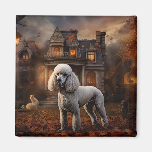 Poodle Halloween Beängstigend Magnet (Vorne)