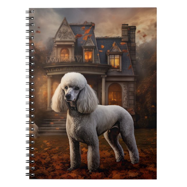 Poodle Halloween Beängstigend Notizblock (Vorderseite)