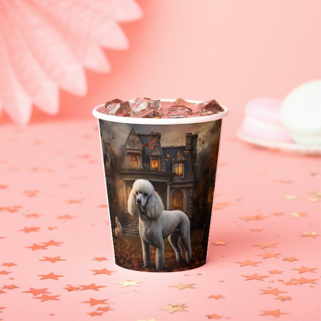 Poodle Halloween Beängstigend Pappbecher (Insitu)