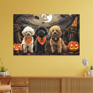 Poodle Halloween Spooky Leinwanddruck