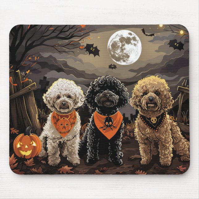 Poodle Halloween Spooky Mousepad (Vorne)