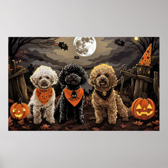Poodle Halloween Spooky Poster (Vorne)