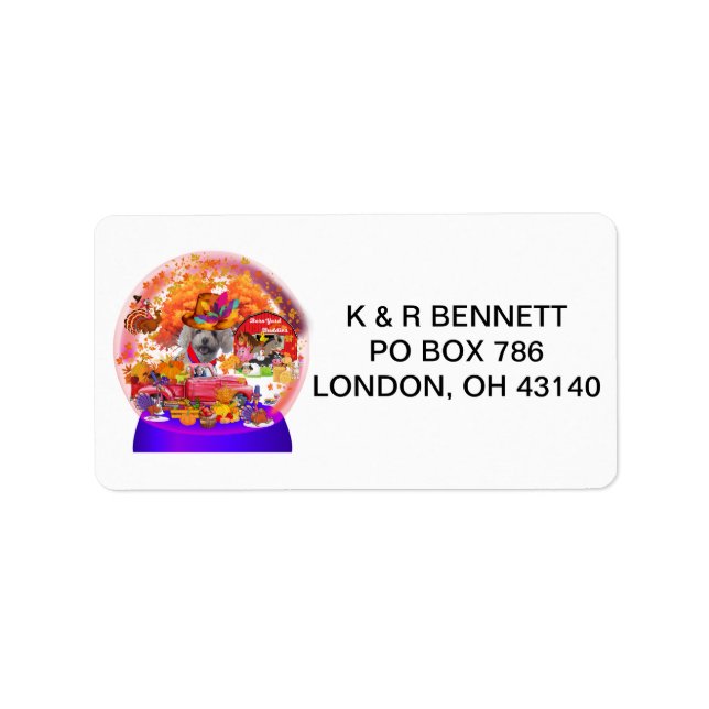 Poodle Harvest Address Labels Adressaufkleber (Vorne)