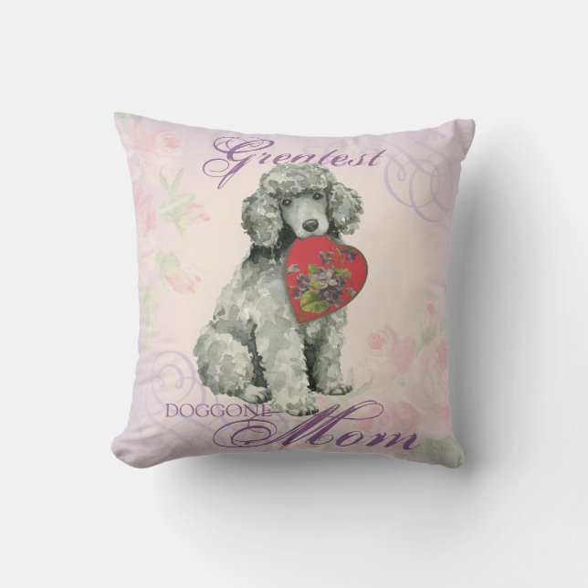 Poodle Heart Mama Kissen (Vorderseite)