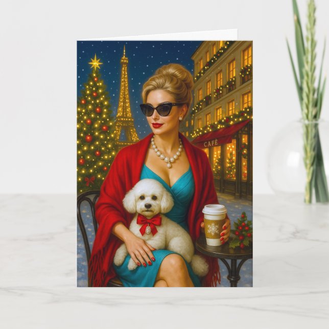 Poodle Holiday Card Feiertagskarte (Vorderseite)