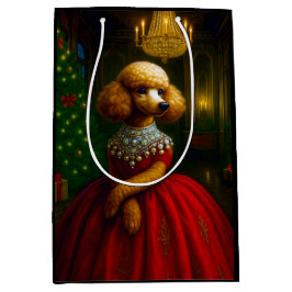 Poodle Holiday Mittlere Geschenktüte