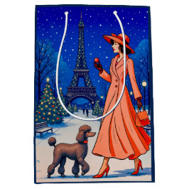 Poodle Holiday Mittlere Geschenktüte