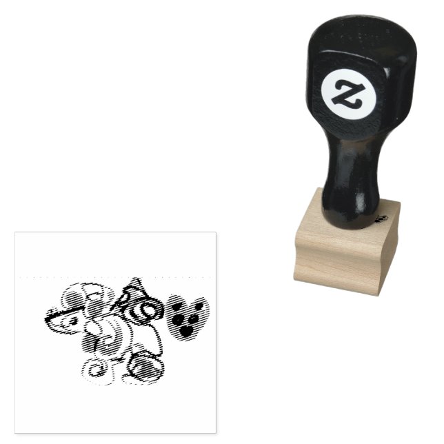 Poodle hot gummistempel (Stempel)