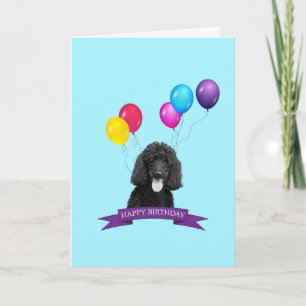 Poodle Hund Happy Birthday Grußkarte Karte