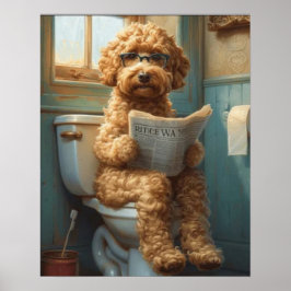 Poodle Hund mit dem Bad Matte Poster