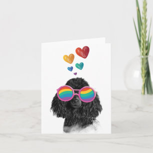Poodle Hund mit Herzchen Valentinstag Karte