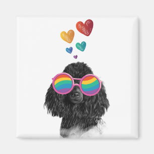 Poodle Hund mit Herzchen Valentinstag Magnet