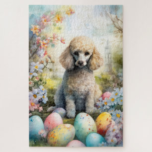 Poodle Hund mit Ostereiern Urlaub Puzzle