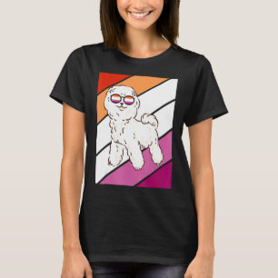 Poodle Hund mit stolzer lesbischer Flagge LGBTQ st T-Shirt
