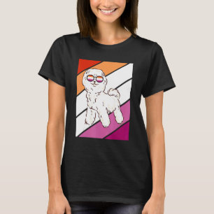 Poodle Hund mit stolzer lesbischer Flagge LGBTQ st T-Shirt