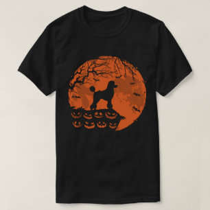 Poodle Hund und Mond Halloween Hund Lover Geschenk T-Shirt