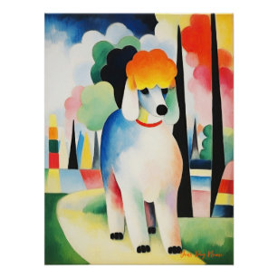 Poodle Hund wandern im Park 03 - Madeleine Mack Poster