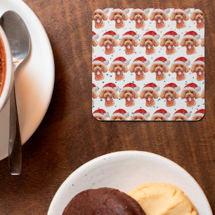 Poodle Hund züchten Weihnachtsstars Rechteckiger Pappuntersetzer