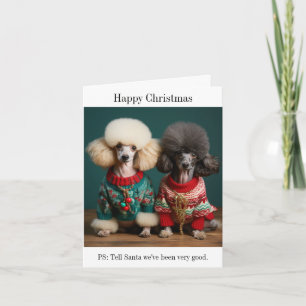 Poodle Hunde Weihnachtskarte Karte