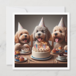 Poodle Hundkarte, Poodle Geburtstag Einladung