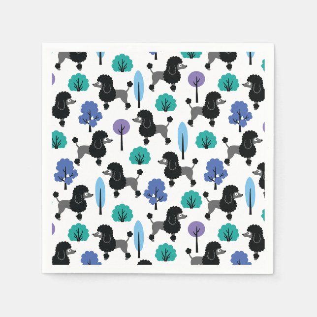 Poodle im Park Serviette (Vorderseite)