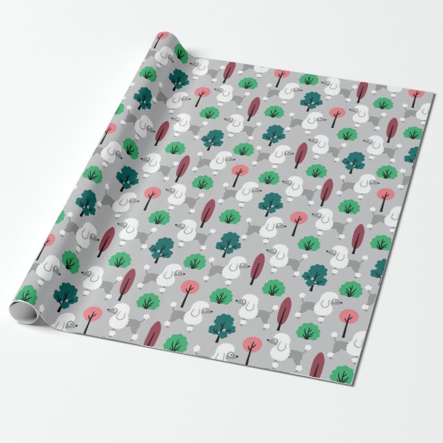 Poodle im Park Wrapping Paper Geschenkpapier (Ungerollt)