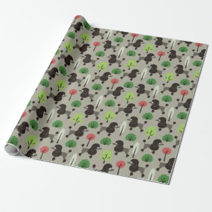 Poodle im Park Wrapping Paper Geschenkpapier