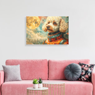 POODLE IM WELTALL-5 LEINWANDDRUCK