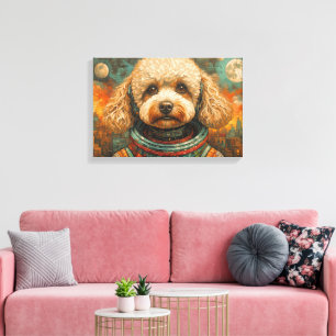 POODLE IM WELTALL-8 LEINWANDDRUCK