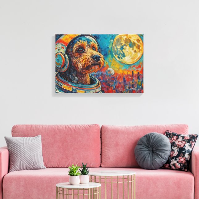 POODLE IM WELTALL LEINWANDDRUCK (Insitu (Wohnzimmer))