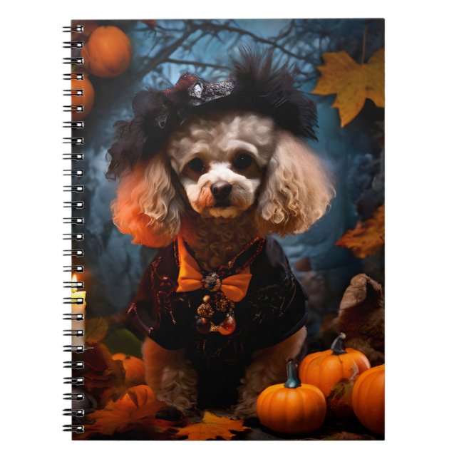 Poodle in Halloween-Party Notizblock (Vorderseite)