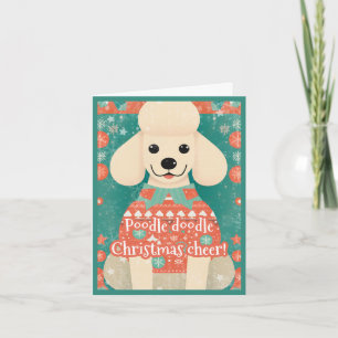 Poodle in Ugly Christmas Sweater Funny einzigartig Feiertagskarte