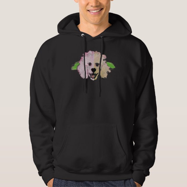 Poodle in Wasserfarbe Hoodie (Vorderseite)