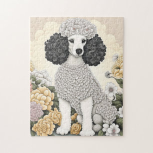 Poodle in Whimsikalen Blume Puzzle