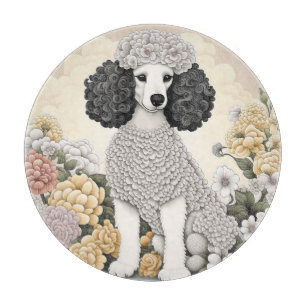 Poodle in Whimsikalen Blume Schneidebrett