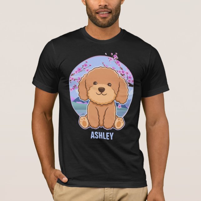Poodle Kawaii Niedliches Geschenk Hund Haustier T-Shirt (Vorderseite)