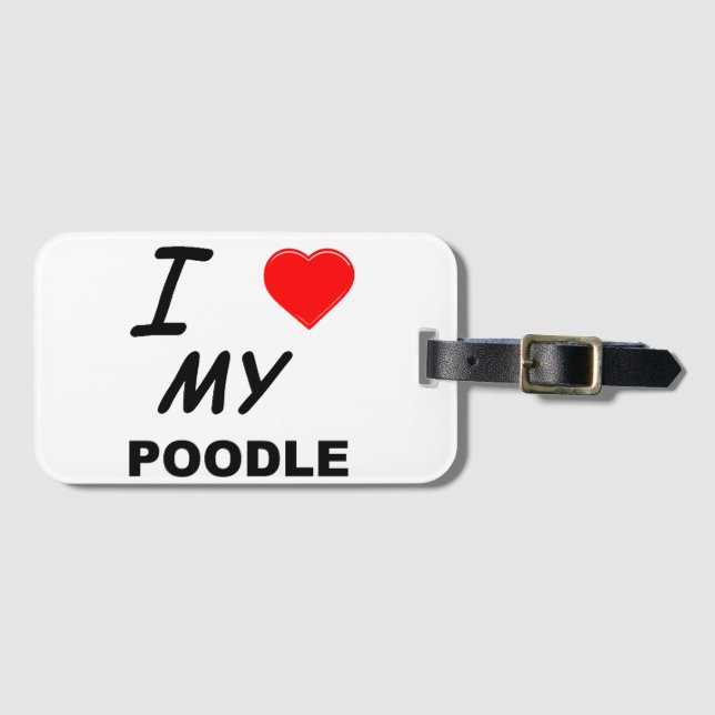 Poodle-Liebe Gepäckanhänger (Vorderseite (Horizontal))