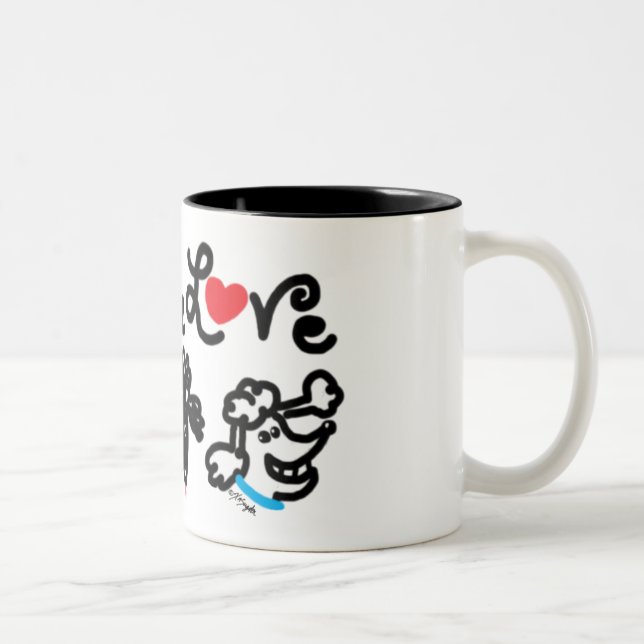 Poodle Liebe Zweifarbige Tasse (Rechts)