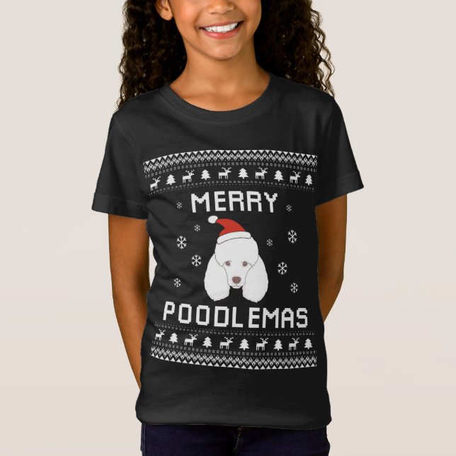 Poodle Lover Christmas Ugly Xmas Poodle Dog Sweet T-Shirt (Vorderseite)