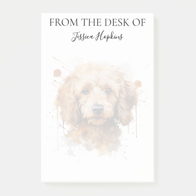Poodle Lover Monogrammed Dog Post-it Klebezettel (Vorderseite)