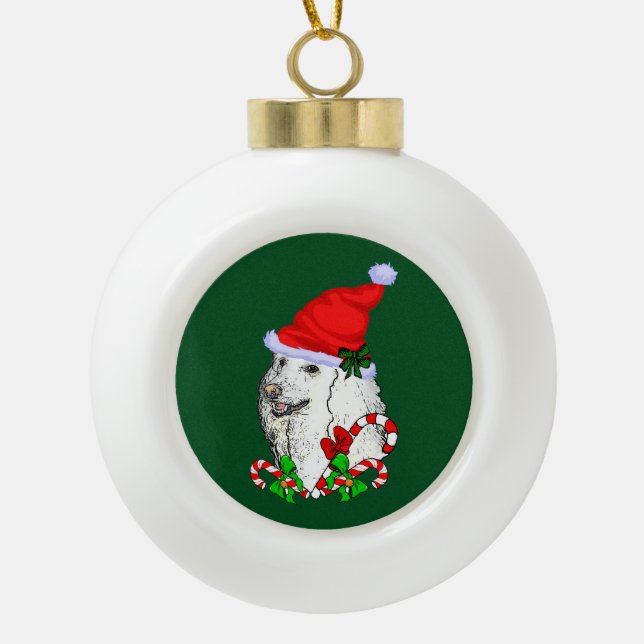 Poodle Lovers Weihnachten Keramik Kugel-Ornament (Vorderseite)
