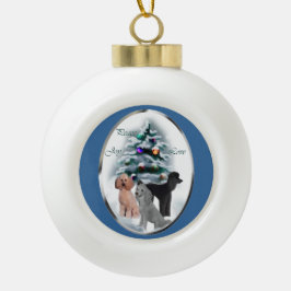 Poodle Lovers Weihnachten Keramik Kugel-Ornament